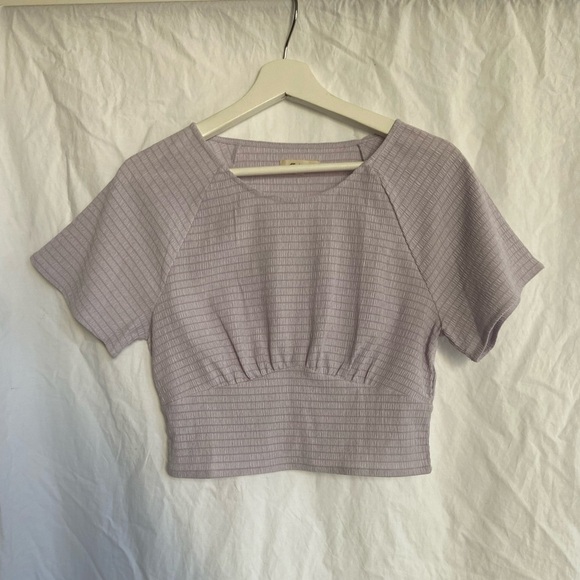 Madewell Shirred Crewneck Crop Top Size Medium - Picture 3 of 10